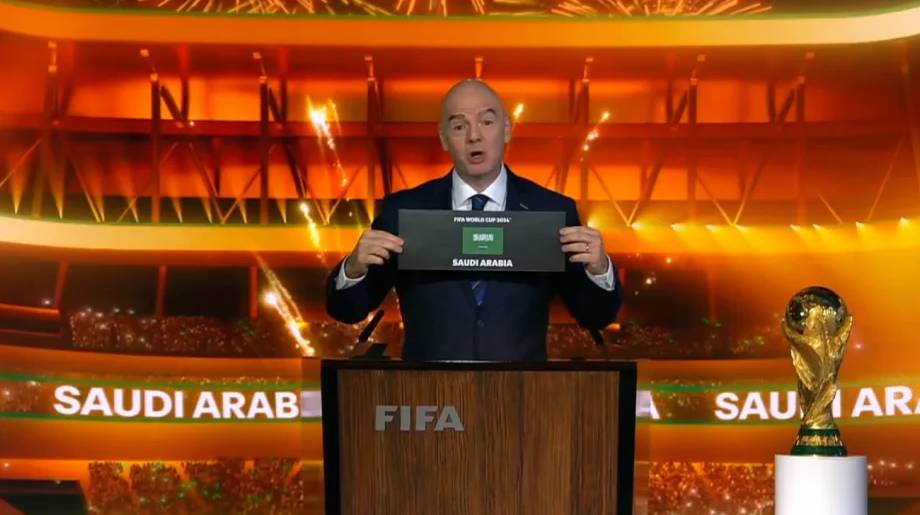 2034 FIFA ලෝක කුසලානයේ සත්කාරක රට ලෙස සෞදි අරාබිය නිල වශයෙන් නම් කරයි