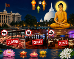දිවයින පුරා මස් කඩ, කැසිනෝ සහ සමාජ ශාලා දින 03කට වසා දැමේ
