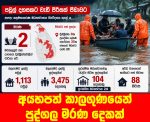 අයහපත් කාලගුණයෙන් පුද්ගල මරණ දෙකක් – පවුල් 1000කට බලපෑම්,නිවාස 88කට අර්ධ හානි